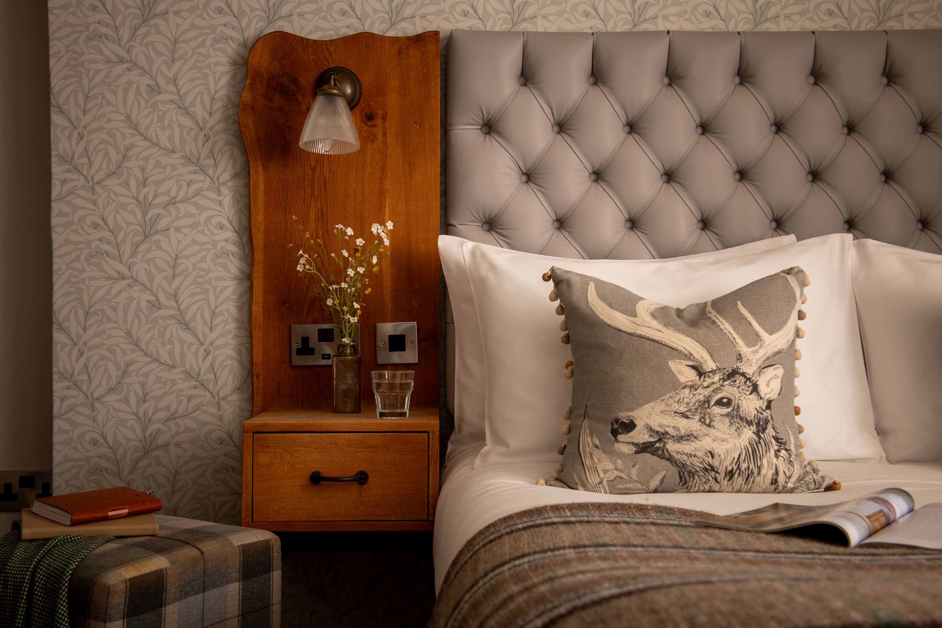 boutique bedroom details at the royal oak