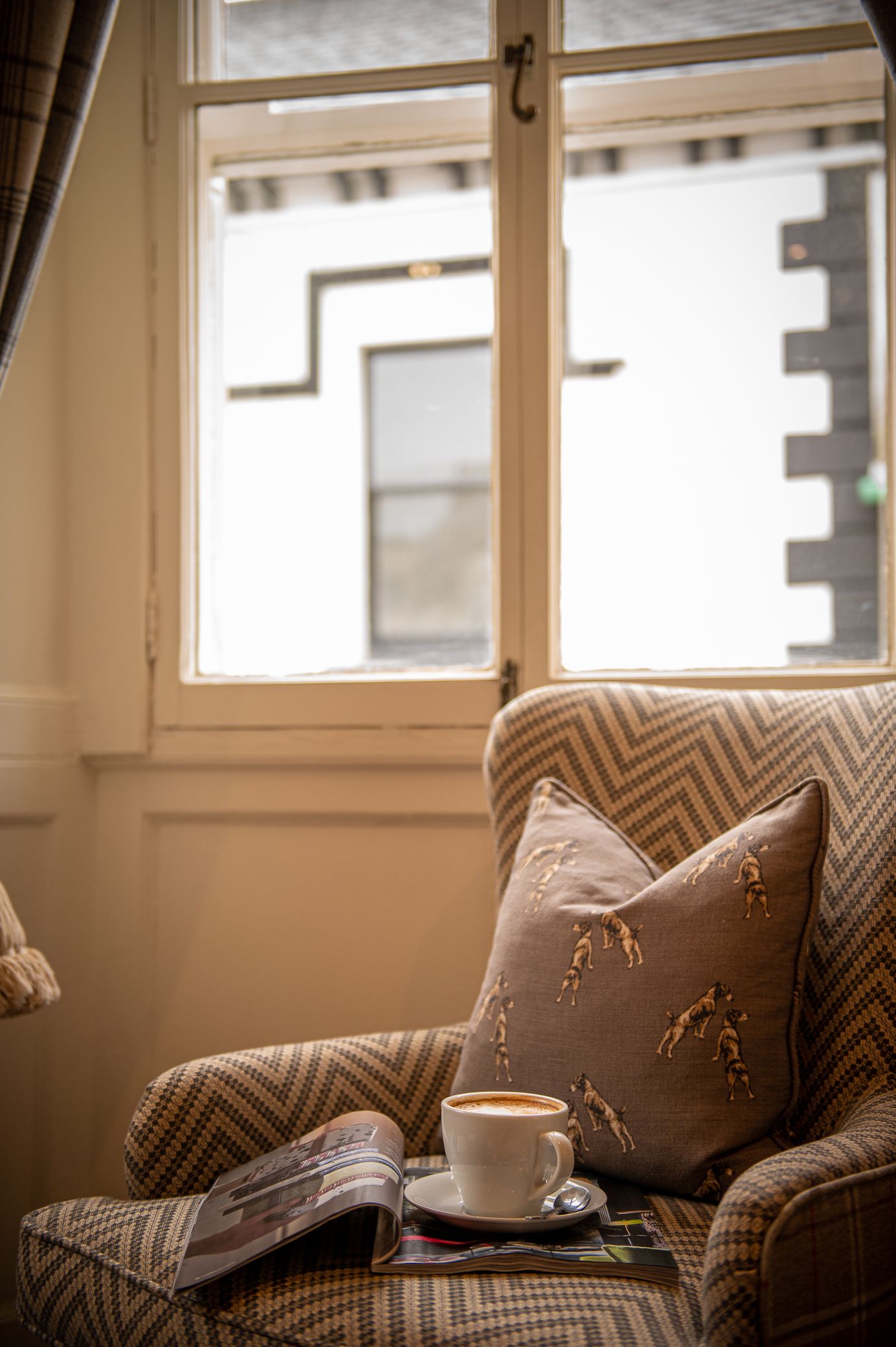 seating area in bedroom