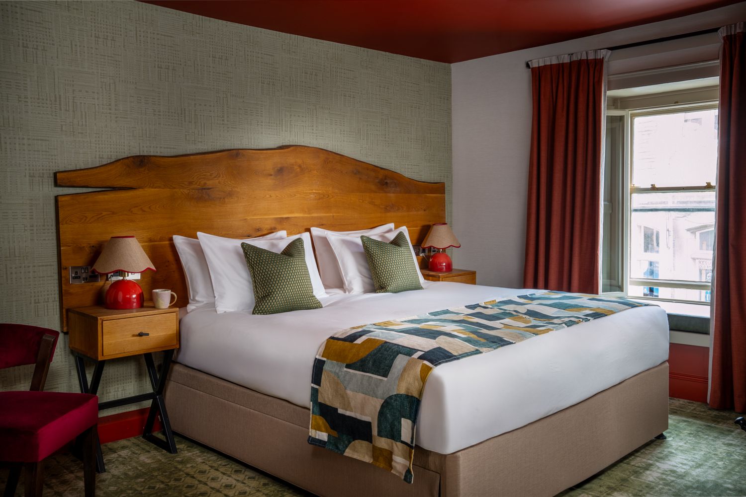feature bedroom at the royal oak